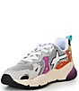 Color:White/Multi - Image 4 - Sarah Mesh and Suede Lace-Up Sneakers