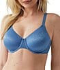 Wacoal Back Appeal® Dot Jacquard Underwire Bra, Color:Blue Horizon - Image 1