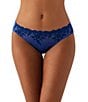 Color:Blue/Bellwether Blue - Image 1 - Embrace Lace® Sheer Mesh Bikini Panty