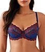 Wacoal Embrace Lace® Underwire Bra, Color:Blue Depths/Cordovan - Image 1