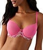 Color:Hot Pink/Multi - Image 1 - Embrace Lace® Seamless Underwire T-Shirt Bra