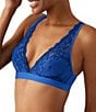 Color:Blue/Bellwether Blue - Image 4 - Embrace Lace® Wire Free Convertible Bra