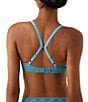 Wacoal Halo Floral Lace Unlined Underwire Center Bow Bra, Color:Adriatic Blue - Image 3