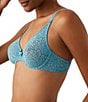 Wacoal Halo Floral Lace Unlined Underwire Center Bow Bra, Color:Adriatic Blue - Image 4