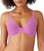 Color:First Bloom - Image 1 - Halo Floral Lace Unlined Underwire Center Bow Bra