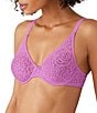 Color:First Bloom - Image 3 - Halo Floral Lace Unlined Underwire Center Bow Bra