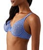 Color:Hydrangea - Image 3 - Halo Floral Lace Unlined Underwire Center Bow Bra