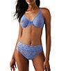 Color:Hydrangea - Image 4 - Halo Floral Lace Unlined Underwire Center Bow Bra