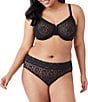 Color:Black - Image 4 - Halo Floral Lace Unlined Underwire Center Bow Bra