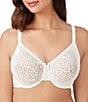 Color:Ivory - Image 1 - Halo Floral Lace Unlined Underwire Center Bow Bra