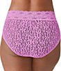 Color:First Bloom - Image 2 - Halo Lace Hi-Cut Floral Lace Brief Panty