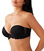 Wacoal Self-Assured Push-Up Strapless Convertible Plunge Bra, Color:Black - Image 3