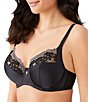 Color:Black - Image 3 - Side Note Cut and Sewn Underwire Bra