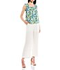 Color:Sage Multi - Image 3 - Watercolor Floral Print Ruffle Strap Pull-On Top