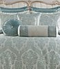 Color:Spa Blue - Image 1 - Castle Cove Collection Woven Damask Jacquard Reversible Comforter Set