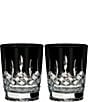 Color:Black - Image 1 - Lismore Black Crystal Double Old Fashioned Pair