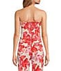 Color:Pink Hibiscus - Image 2 - Brightly Floral Print Coordinating Strapless Top