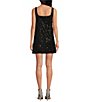 Color:Black - Image 2 - Scoop Neck Sleeveless Beaded Sequin Shift Mini Dress