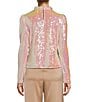 Color:Opal Sequin - Image 2 - Sequin Mock Neck Long Puff Sleeve Blouse