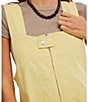 We The Free Jude Shortall Square Neck Sleeveless Denim Romper - Image 5
