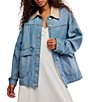 We The Free Lemon Point Collar Long Sleeve Denim Jacket - Image 1