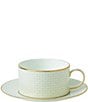 Color:Gold - Image 1 - Arris Geometric Gold Bone China Teacup and Saucer