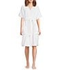 Weezie Signature Short Sleeve Organic Cotton Short Terry Robe - Image 1