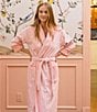 Weezie Striped Long Organic Cotton Plush Terry Robe - Image 4