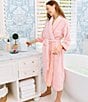 Weezie Striped Long Organic Cotton Plush Terry Robe - Image 5