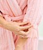 Weezie Striped Long Organic Cotton Plush Terry Robe - Image 6