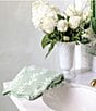 Weezie Willow Leaves Patterned Scallop Organic Cotton Bath Towel - Image 1