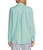 Westbound 3/4 Roll-Tab Sleeve Point Collar Y-Neck Button Front Shirt, Color:Limpet Shell Blue - Image 4