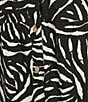 Westbound Printed 3/4 Rolled Sleeve Y-Neck Button Front Midi Shirt Dress, Color:Black and White Graphic - Image 5