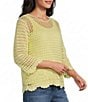 Westbound 3/4 Sleeve Crochet Top - Image 5