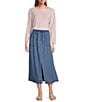 Westbound 3/4 Sleeve Knit Crew Neck Top, Color:Cherry Blossom - Image 3