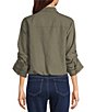 Westbound 3/4 Sleeve Rolled Sleeve Button Front Top - Image 2