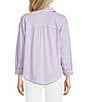 Westbound 3/4 Sleeve V Neck Collared Slub Knit Top - Image 6