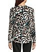 Westbound Abstract Animal Print Long Sleeve Crew Neck Knit Tee - Image 2