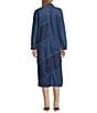 Westbound Asymmetric Color Blocked Denim Mid Shirt Dress, Color:Dakota Montana - Image 2