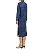 Westbound Asymmetric Color Blocked Denim Mid Shirt Dress, Color:Dakota Montana - Image 4