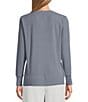 Westbound ULTRA LUXE Athleisure Knit Long Sleeve Crew Neck Side Slit Ultra Luxe Top, Color:Basalt Grey - Image 2