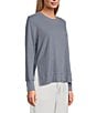 Westbound ULTRA LUXE Athleisure Knit Long Sleeve Crew Neck Side Slit Ultra Luxe Top, Color:Basalt Grey - Image 3