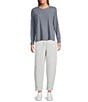 Westbound ULTRA LUXE Athleisure Knit Long Sleeve Crew Neck Side Slit Ultra Luxe Top, Color:Basalt Grey - Image 5