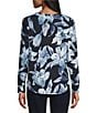Westbound Blue Tapestry Lilly Long Sleeve Crew Neck Pullover, Color:Blue Tapestry Lilly - Image 2