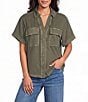 Westbound Button Down Rolled Sleeve Top - Image 5