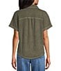 Westbound Button Down Rolled Sleeve Top - Image 6