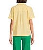 Westbound Button Front Y-Neck Short Sleeve Camp Top - Image 6