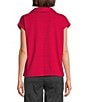 Westbound Cap Sleeve Collared Top, Color:Persian Red - Image 2