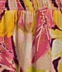 Color:Clustered Garden - Image 4 - Cluster Garden Floral Print V-Neck Flutter Short Sleeve Smocked Button Front Detail Top