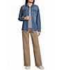 Westbound Collared Long Sleeve Button Front Shacket - Image 3